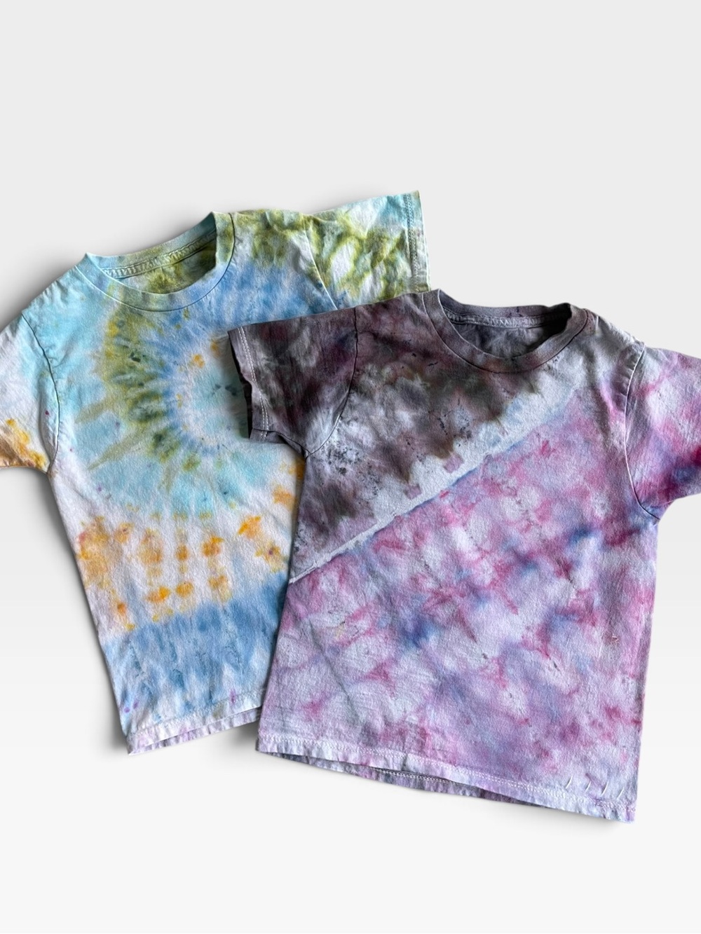 Set of 2 Hippie Handmade Tie-dye Cotton Tee T-Shirt Short Sleeve 4T Boys Girls